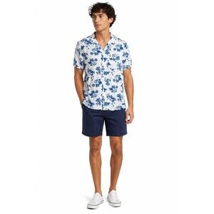 Original Penguin Blue Floral Camp Collar Shirt Size Small